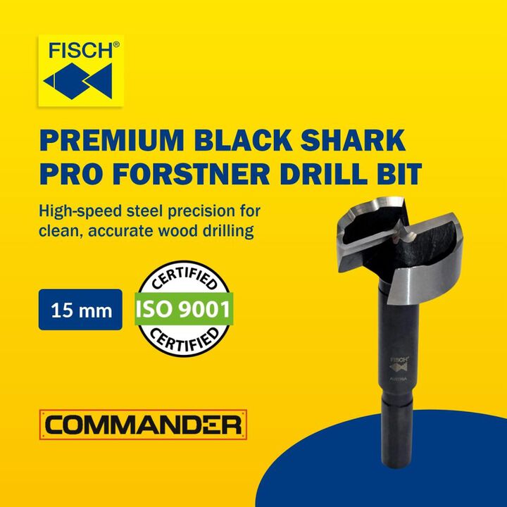 Fisch 15 mm Black Shark HSS Forstner Drill Bit 12 Pieces, large image number 1