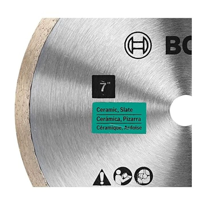 Bosch 7 Inch Premium Continuous Rim Diamond Blade for Clean Cuts in Ceramic, Granite, and Marble, large image number 1