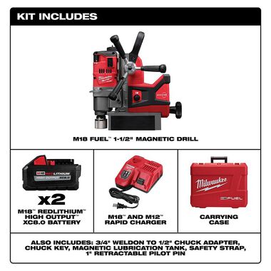 Milwaukee M18 FUEL 1-1/2inch Magnetic Drill Kit 2787-22HD - Acme Tools
