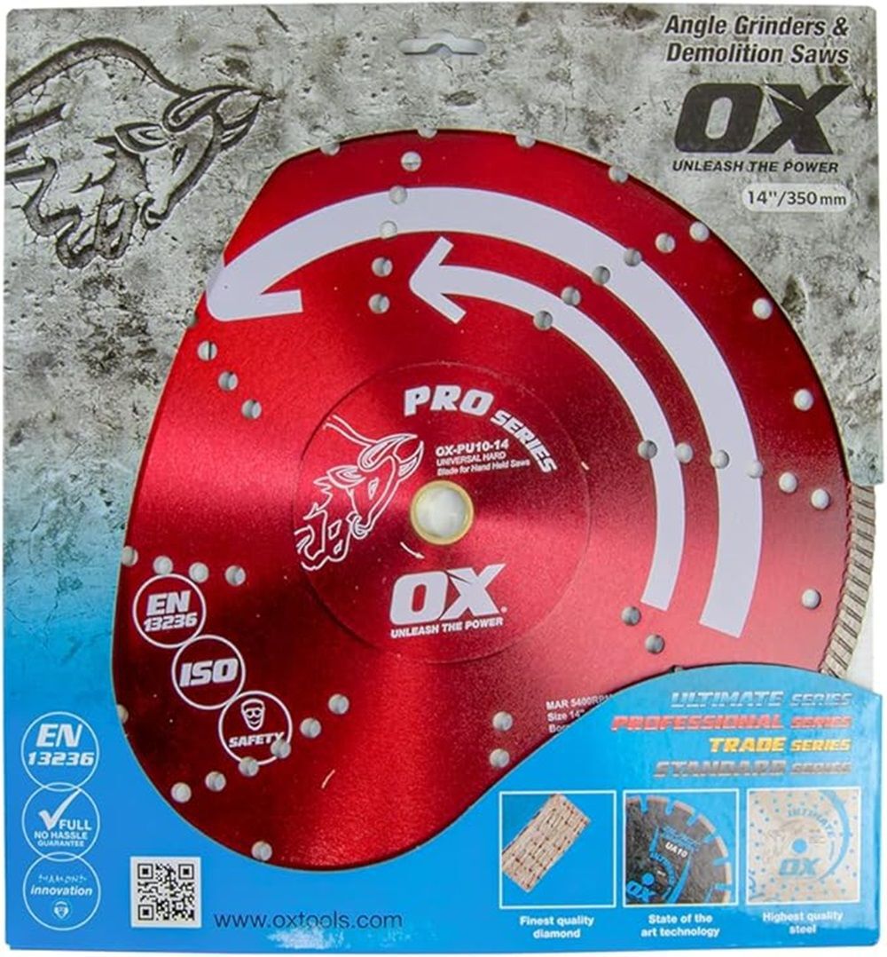 Ox Tools Pro Universal 12 Inch Turbo Rim Diamond Blade for Fast Cuts in Concrete, Metal, and Stone, large image number 6
