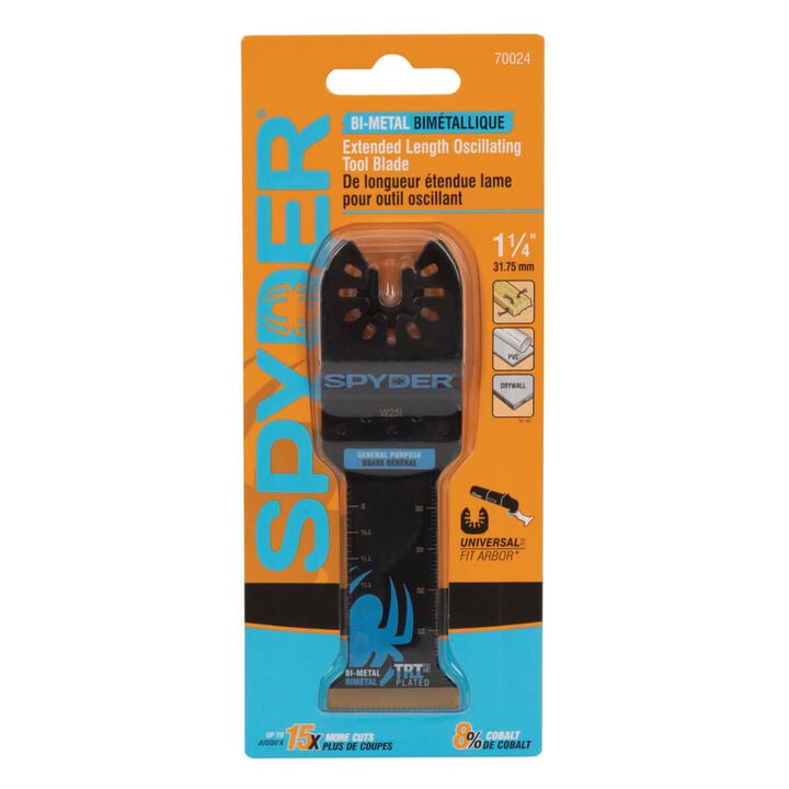 Spyder 1-1/4 Inch Extended Reach Bi-Metal General Purpose Oscillating Blade