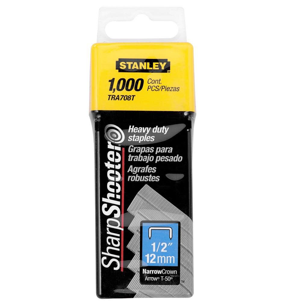 Stanley Heavy Duty Narrow Crown Staples 1/2 In. to 1000 Pack, large image number 1