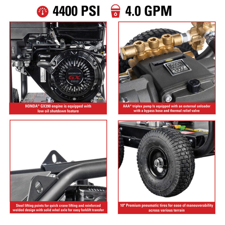 Simpson SuperPro RollCage 4400 PSI 4 GPM Gas Powered Cold Water 49 State Commercial Pressure Washer with 5 Quick Connect Spray Nozzles, large image number 11