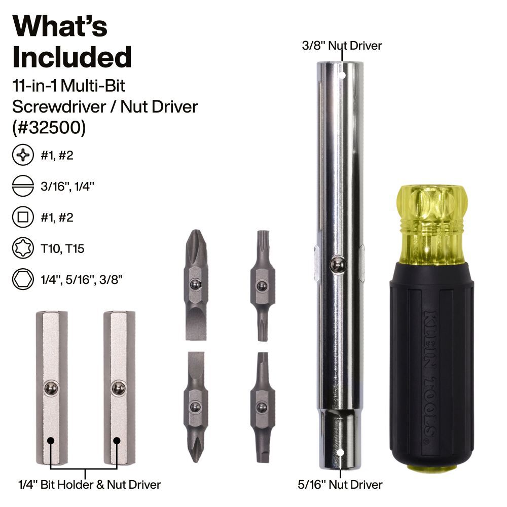 Klein Tools Multi-Bit Screwdriver/Nut Driver Set 3 Pieces, large image number 2