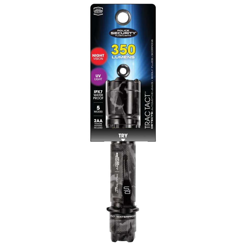 Police Security CAMO TRAC TACT 350 Lumens 2 AA Alkaline Battery UV Flashlight, large image number 6