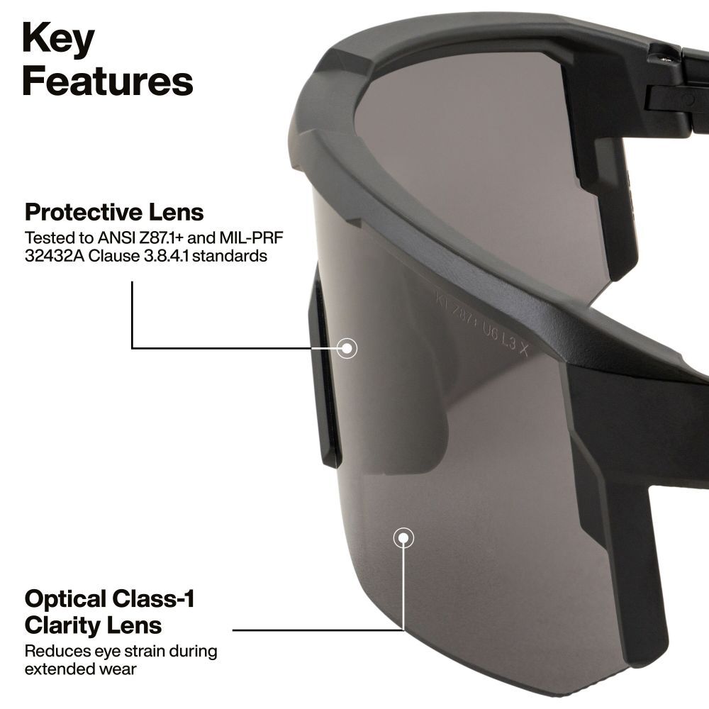 Klein Tools Blade Safety Glasses Black Frame Shaded Gray Lens, large image number 2