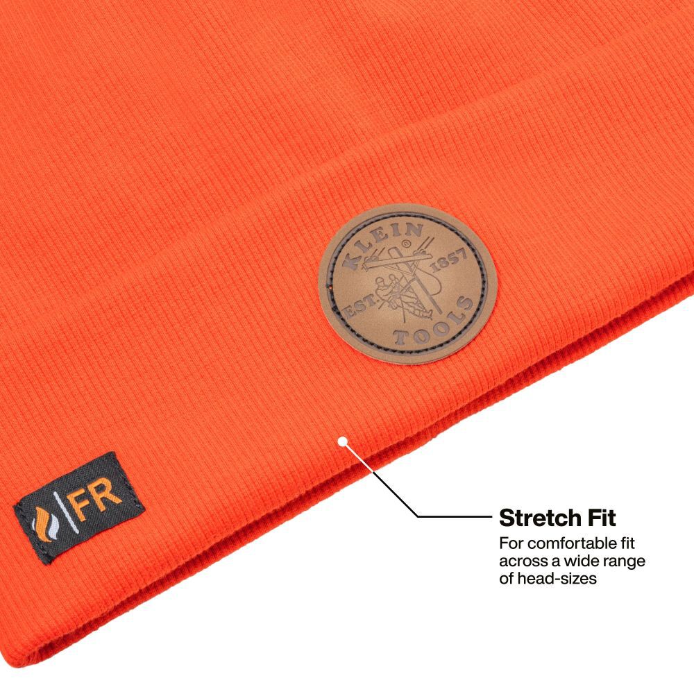 Klein Tools Flame Resistant Winter Beanie Hi Vis Orange, large image number 3