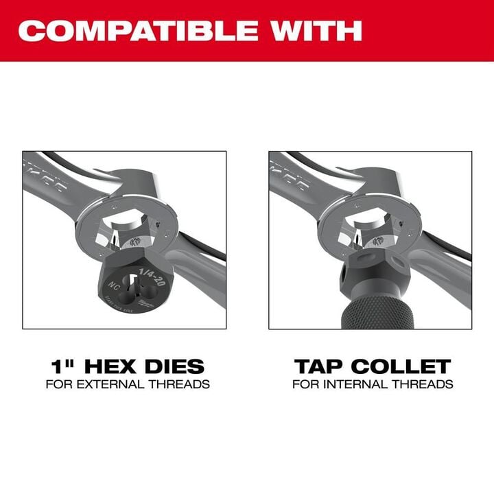 Milwaukee Hex-LOK 2-in-1 Tap and Die Threading Handle & Tap Collet, large image number 1
