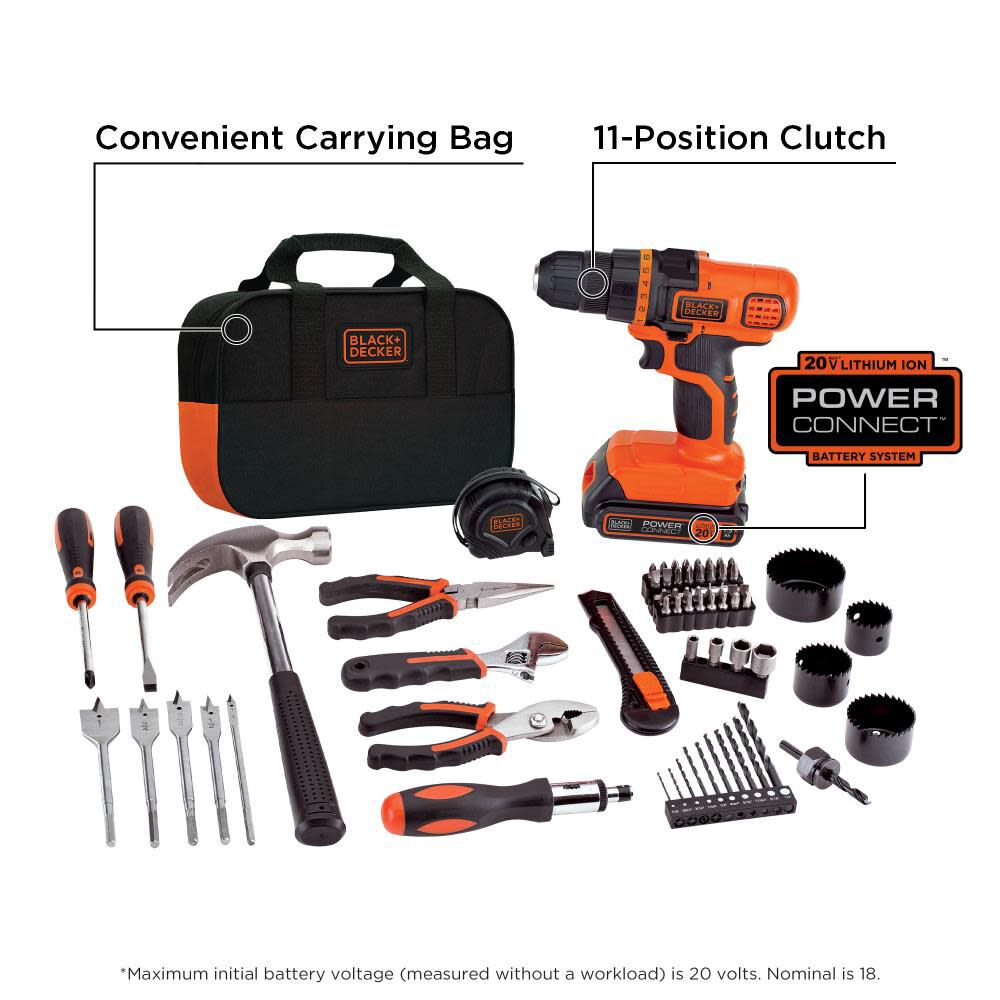 Black and Decker 20V MAX LITHIUM DRILL PROJECT KIT, large image number 13