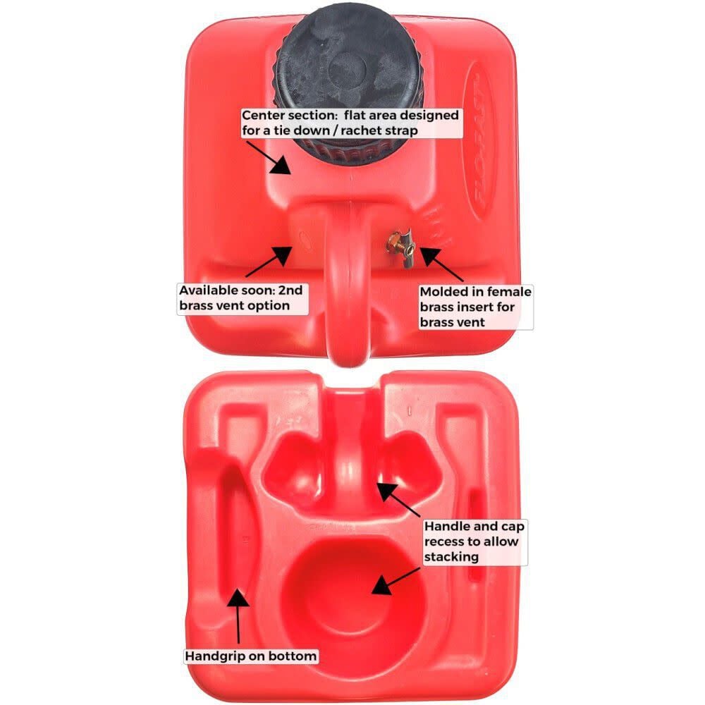 Flo-Fast Yellow Diesel Pour Spout, 5 Gallon Red Utility Container Bundle, large image number 9