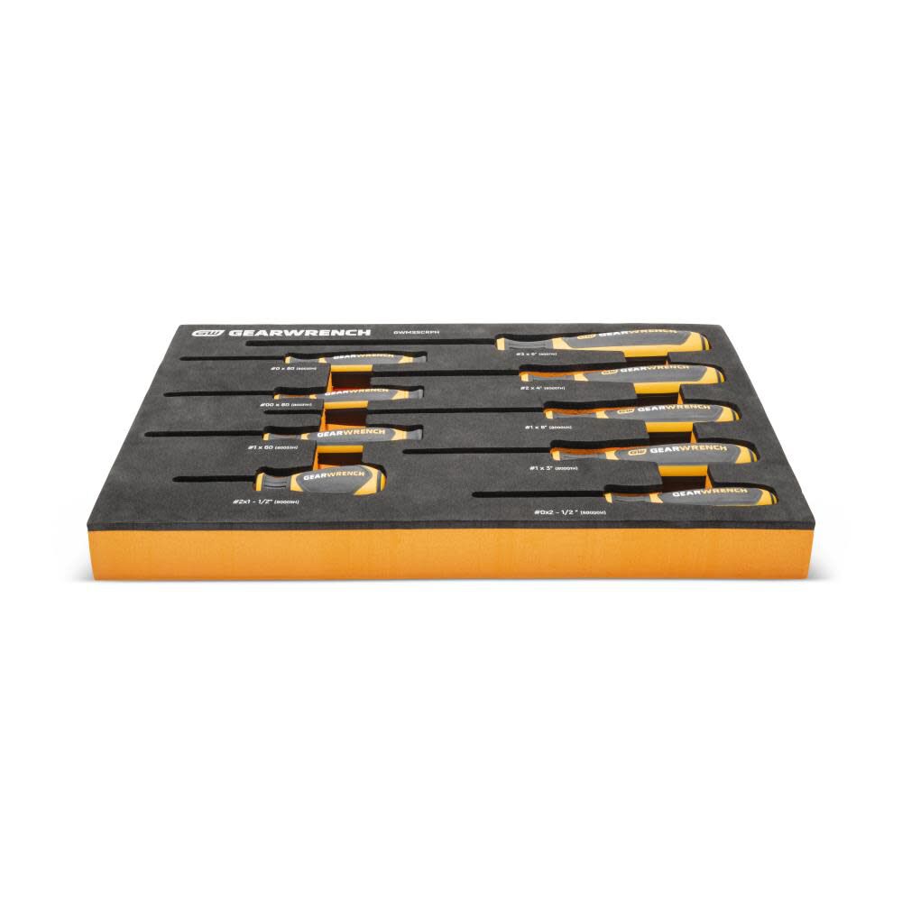 GEARWRENCH Phillips Dual Material Screwdriver Set in Foam Storage Tray