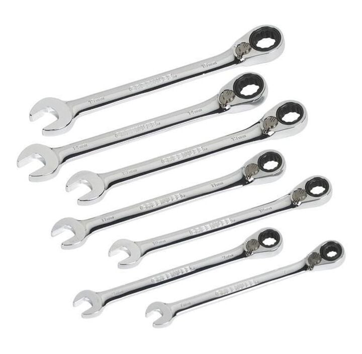 Greenlee 7-Piece Combination Ratcheting Wrench Set (Metric)