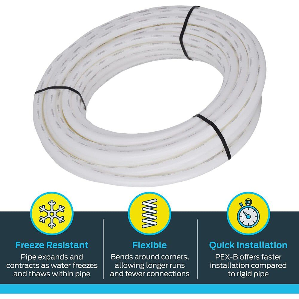 Sharkbite 1in x 100' White Polyethylene PEX Coil Tubing - U880W100