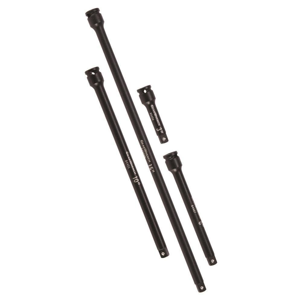 GEARWRENCH 4 Pc 3/8in Drive Impact Extension Set 3in 6in 10in & 15in, large image number 1
