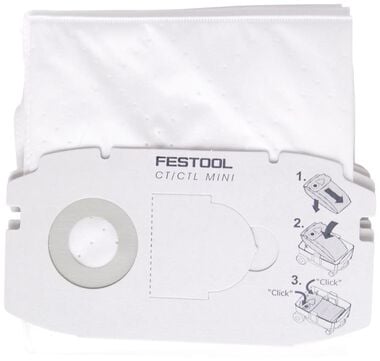 Festool Self Clean Filter Bag for CT Mini (5pk)
