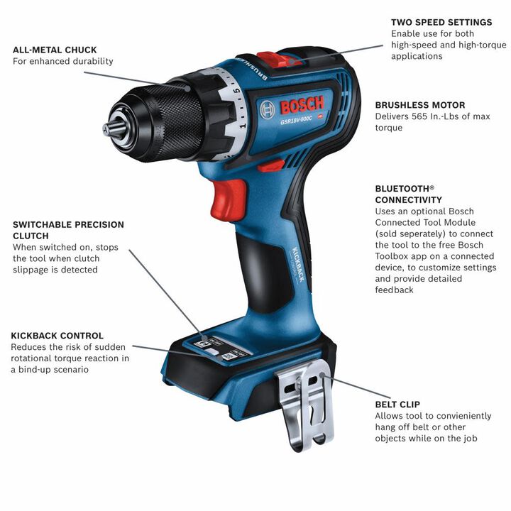 Bosch Promotional 18V Brushless Connected-Ready 1/2 Inch Drill/Driver (Bare Tool), large image number 1