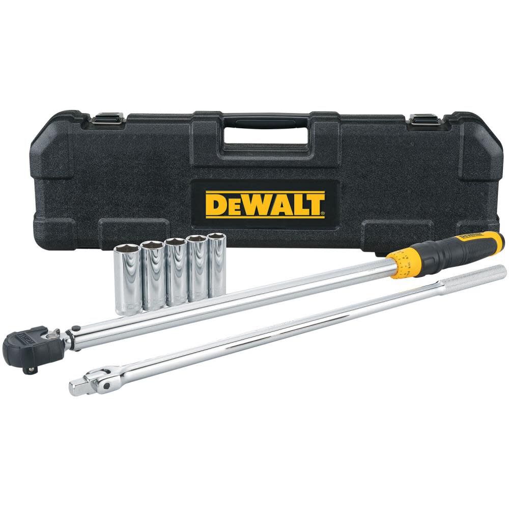 DEWALT 1 2in Drive Torque Wrench Tire Change Kit 7pc DWMT17107 Acme Tools