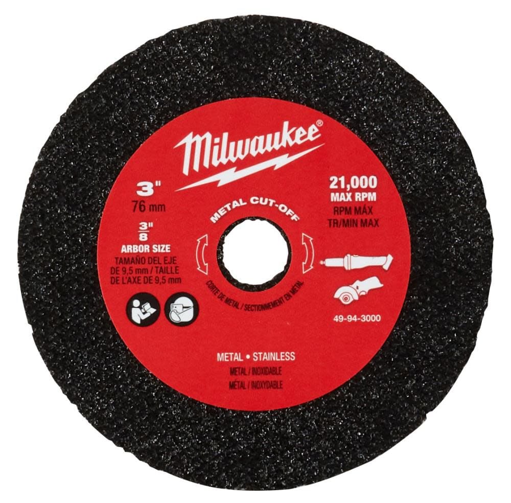 Milwaukee 3 in. Metal Cut Off Wheel 3 pk, large image number 1