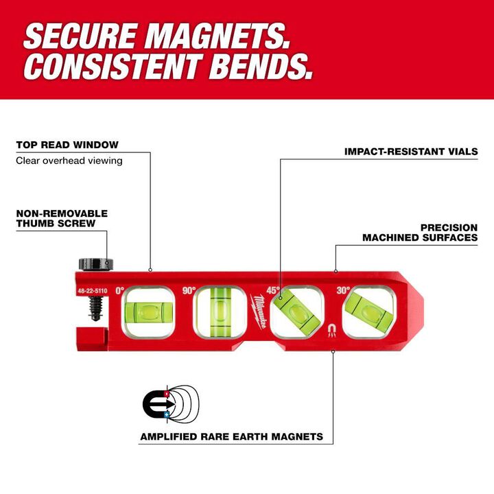 Milwaukee 6.5 Pipe Lock Billet Torpedo Level, large image number 1