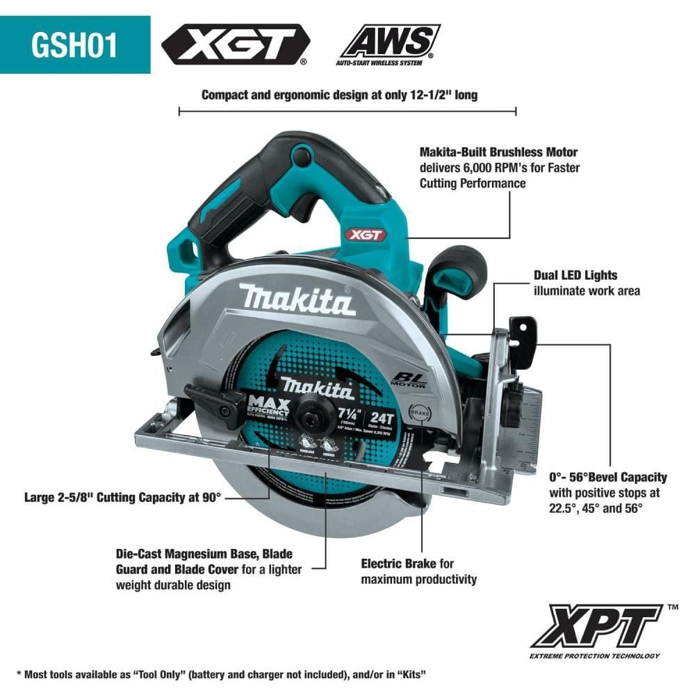 Makita 40V max XGT Circular Saw 7 1/4in AWS Capable (Bare Tool), large image number 5
