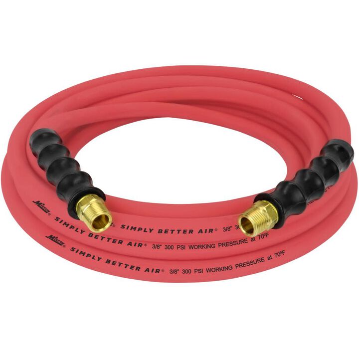 Milton 3/8 Inch ID x 25 Ft. Ultra Lightweight Rubber Hose with 3/8 Inch NPT Male Inlet Thread Ends, large image number 0