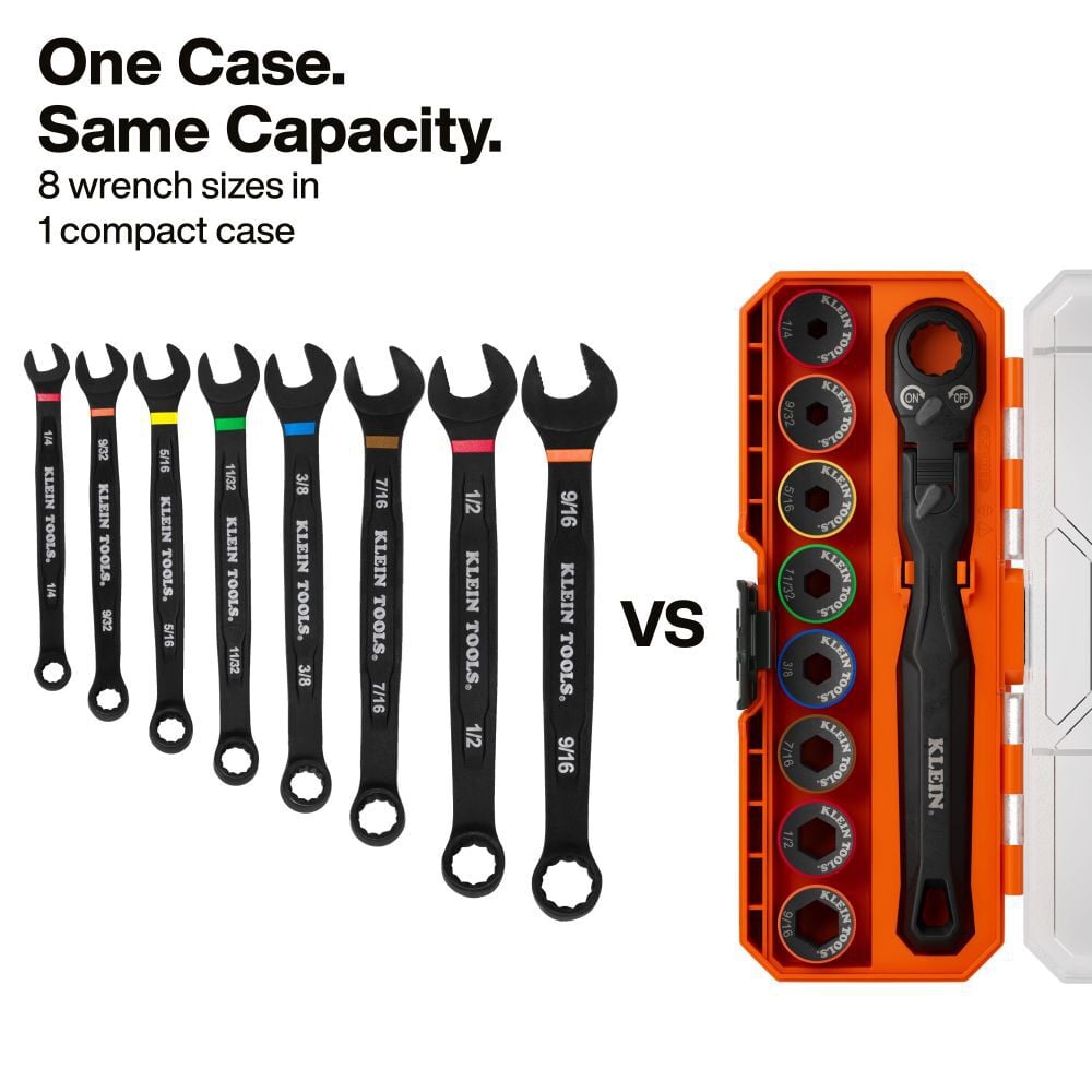 Klein Tools KNECT Ratcheting Low-Profile Socket Wrench Set 10 Pieces, large image number 7