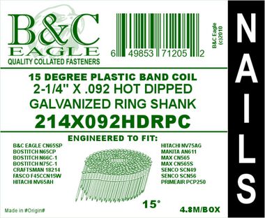 B and C Eagle Nails 2 1/4 x .092 4800qty, large image number 1