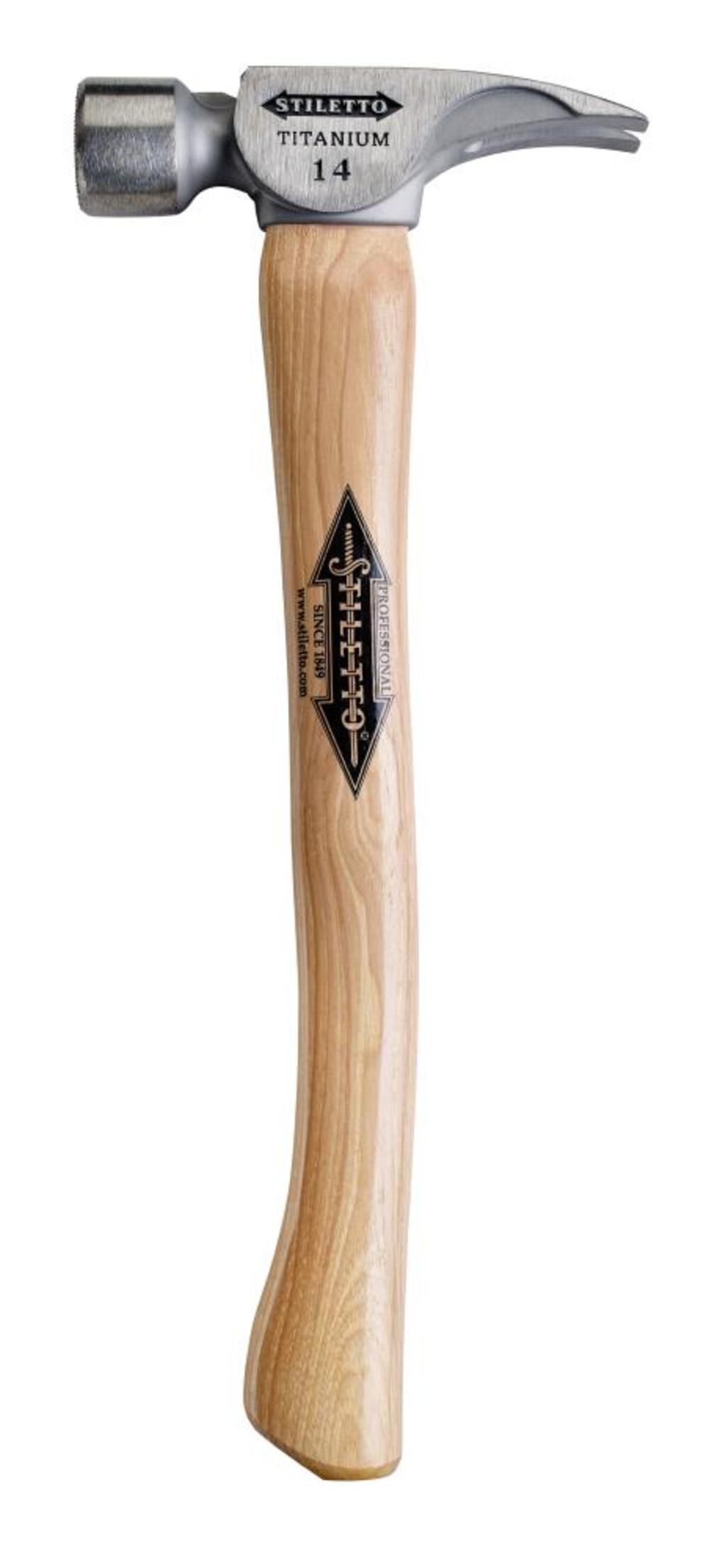 Stiletto Promotional 14 oz Titanium Smooth Face Hammer with 18 Inch Curved Hickory Handle, large image number 1
