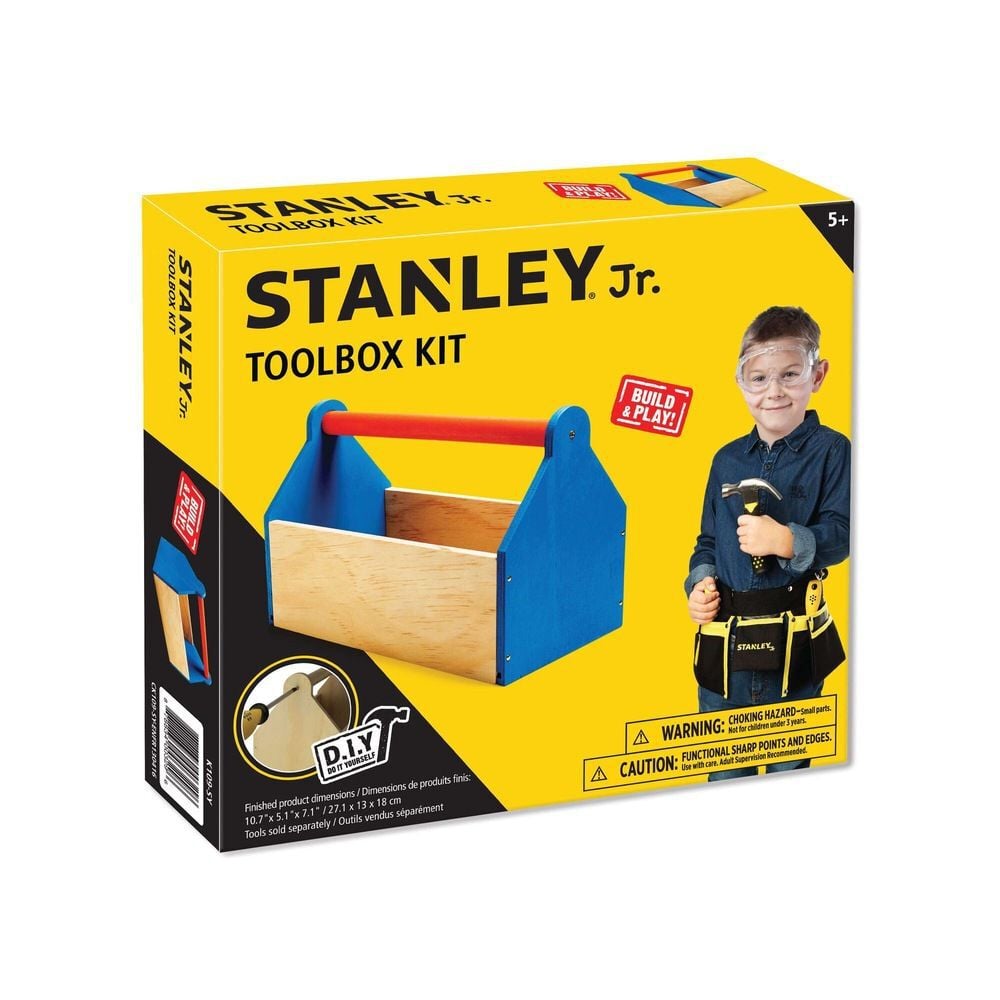 Stanley Jr Kids Wooden DIY Toolbox Kit, large image number 1