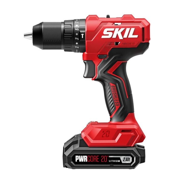 SKIL PWR CORE 20 Brushless 20V Hammer Drill Kit and Drill/Drive Bit Set, large image number 2