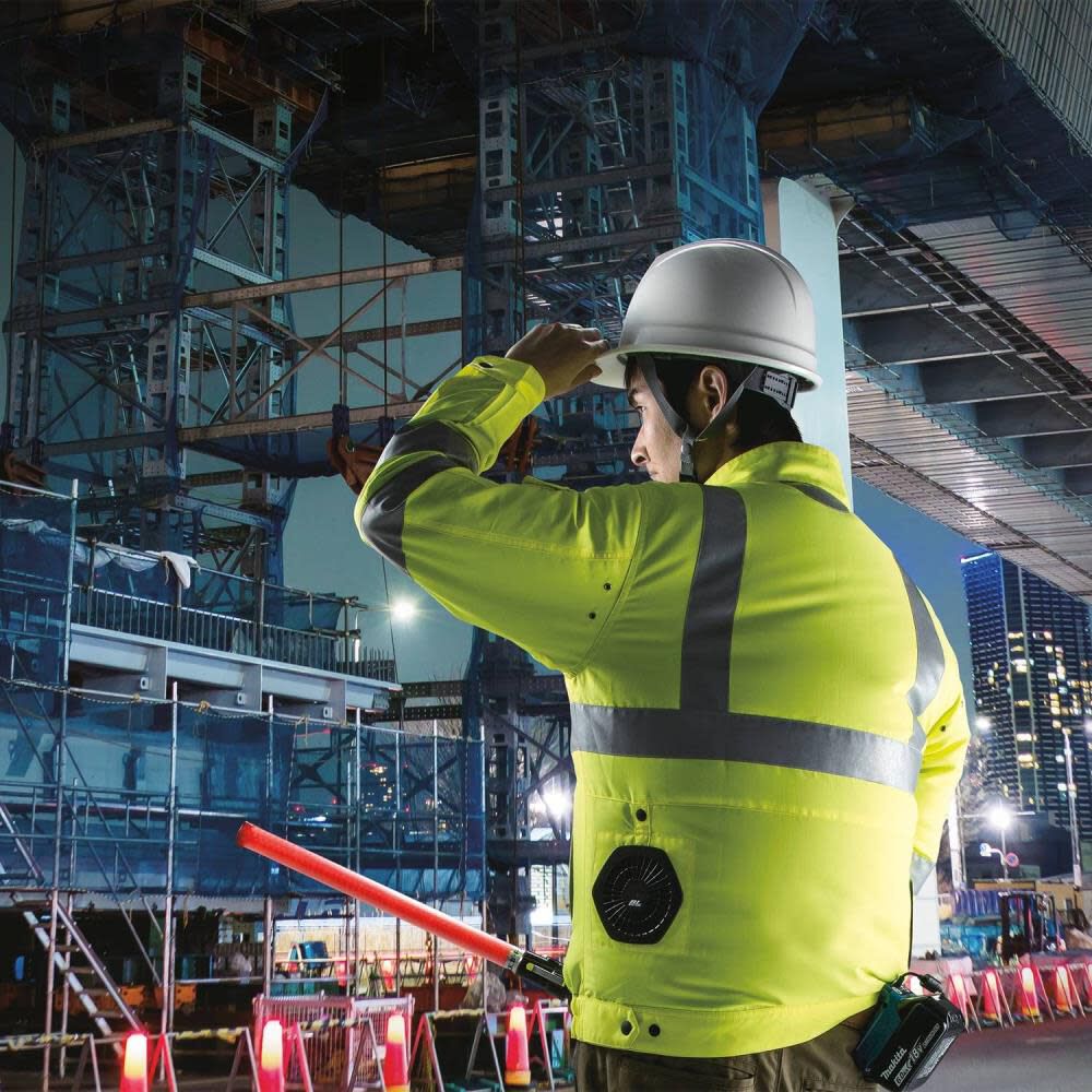 Makita Promotional 18V LXT Lithium-Ion Cordless High Visibility Fan Jacket Only 3X, large image number 9