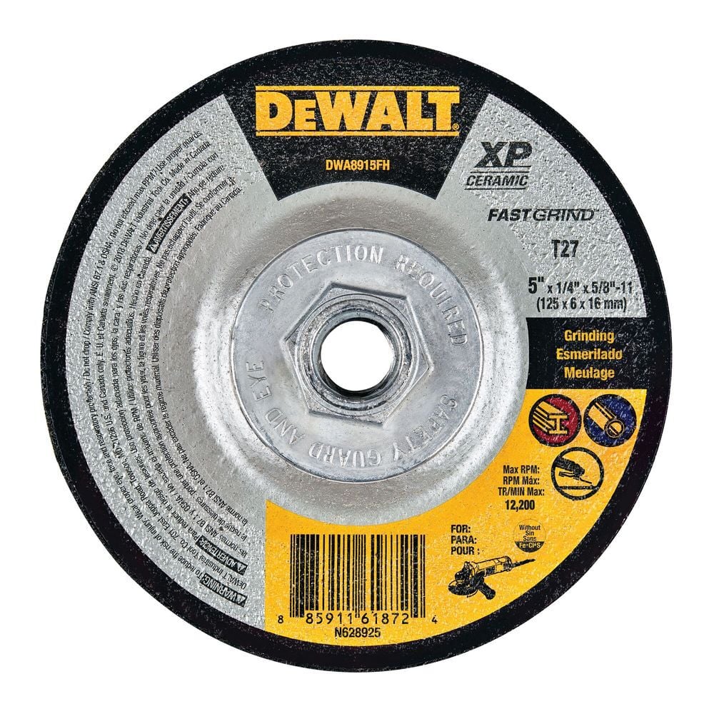 DEWALT XP Ceramic Grinding Wheel 5 X 1/4 X 5/8-11, large image number 1