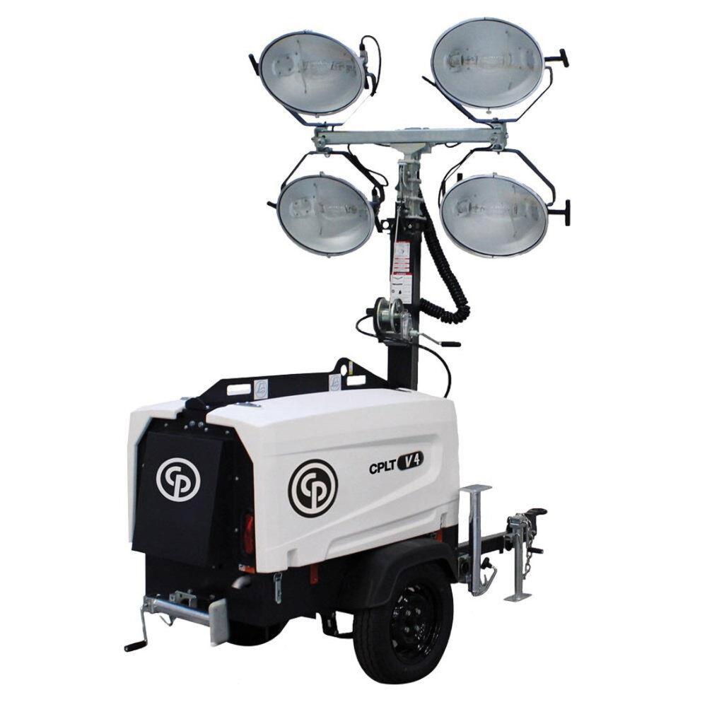 Portable Light Tower 2 X 1000 Watt Metal Halide Lights Extends to 14 feet Covers 98 000 SF