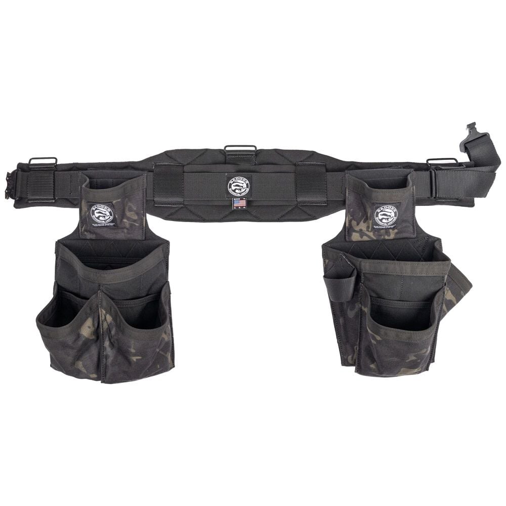 Badger Tool Belts Side-By-Side Carpenter Belt, Black Camo, Size Medium - 461061 M