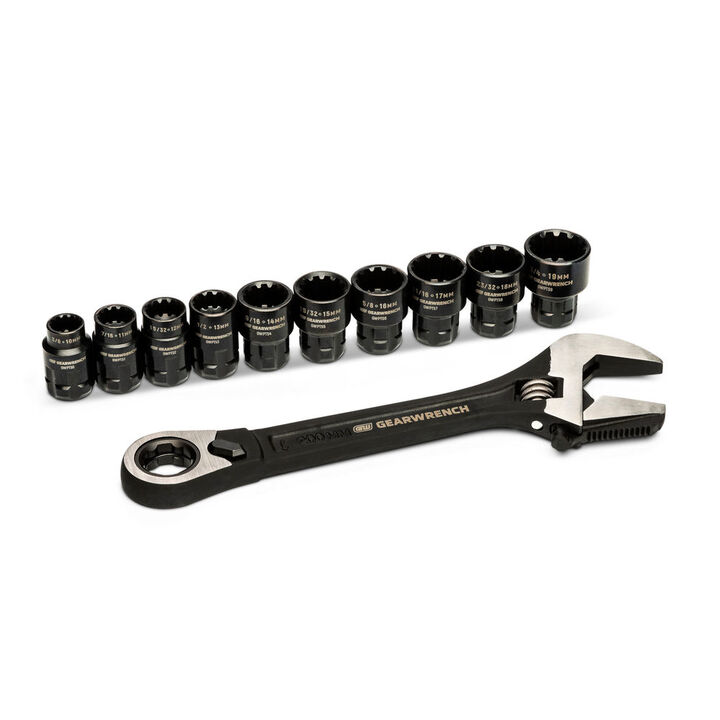 GEARWRENCH Pass-Thru Adjustable Wrench Set, 11 Pieces