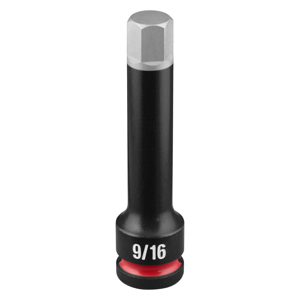Milwaukee SHOCKWAVE Impact Duty 1/2 Inch Drive 4 Inch Hex 9/16 Inch Bit Socket - 49-66-7334