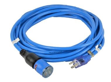 Century Wire Pro Lock 25 ft 12/3 SJTW Blue Molded Extension Cord with CGM