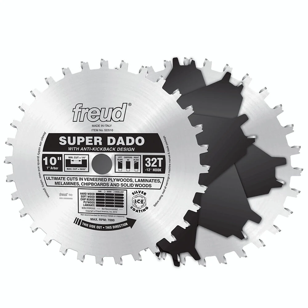 Freud 10 In. x 32T Super Dado Sets, large image number 1