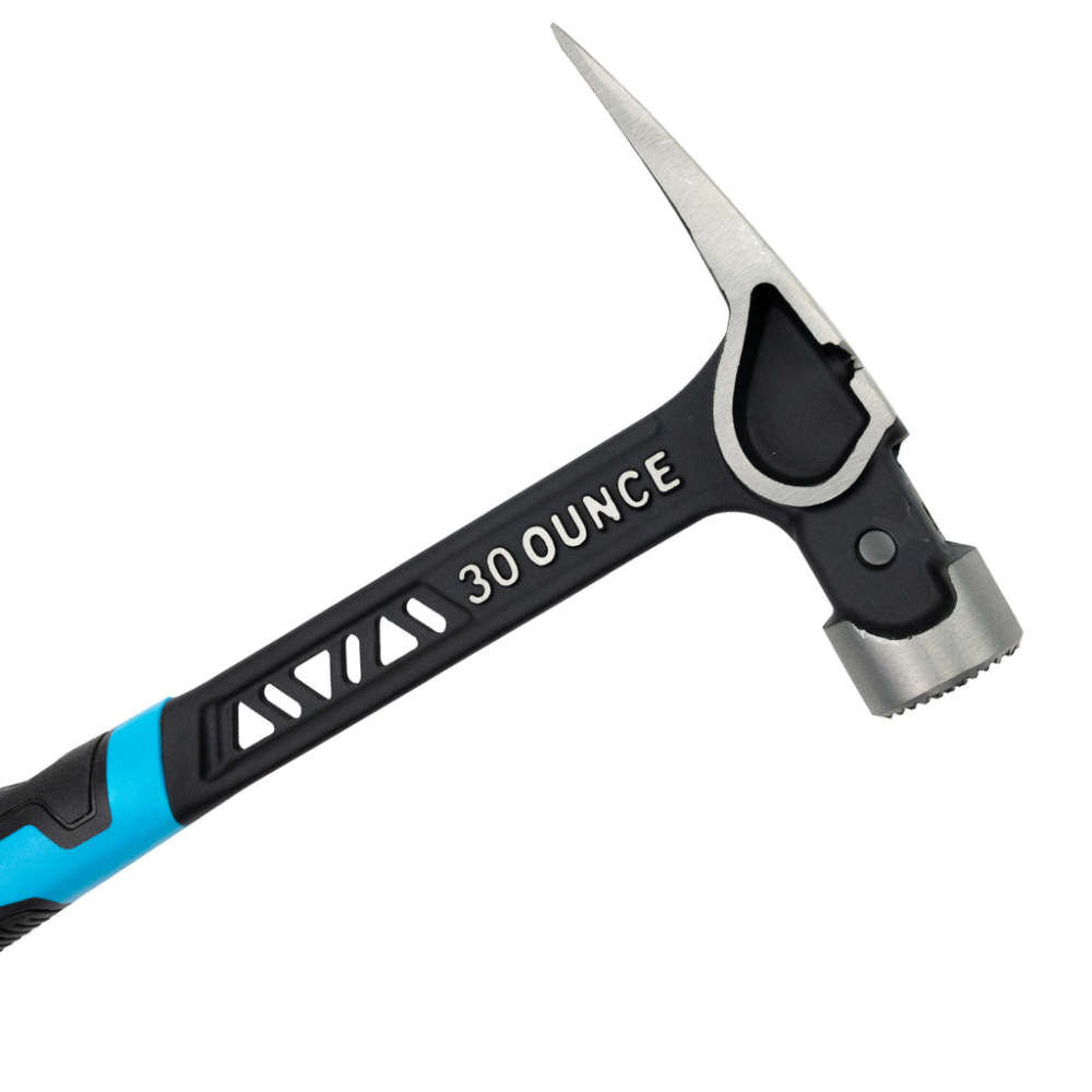 Ox Tools 30 Oz Steel Head Framing Hammer with Ergonomic Non-Slip Grip Handle, large image number 2