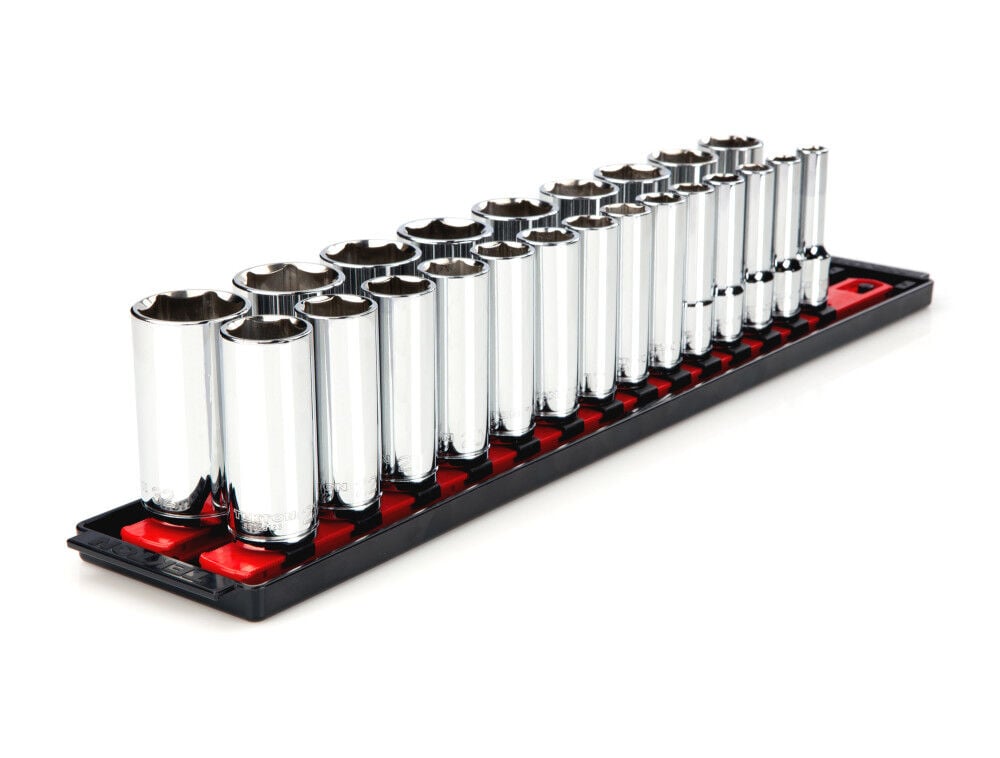 Tekton 1/2 Inch Deep 6 Point Socket Set, 23 Piece (10-32 mm) - SHD92006