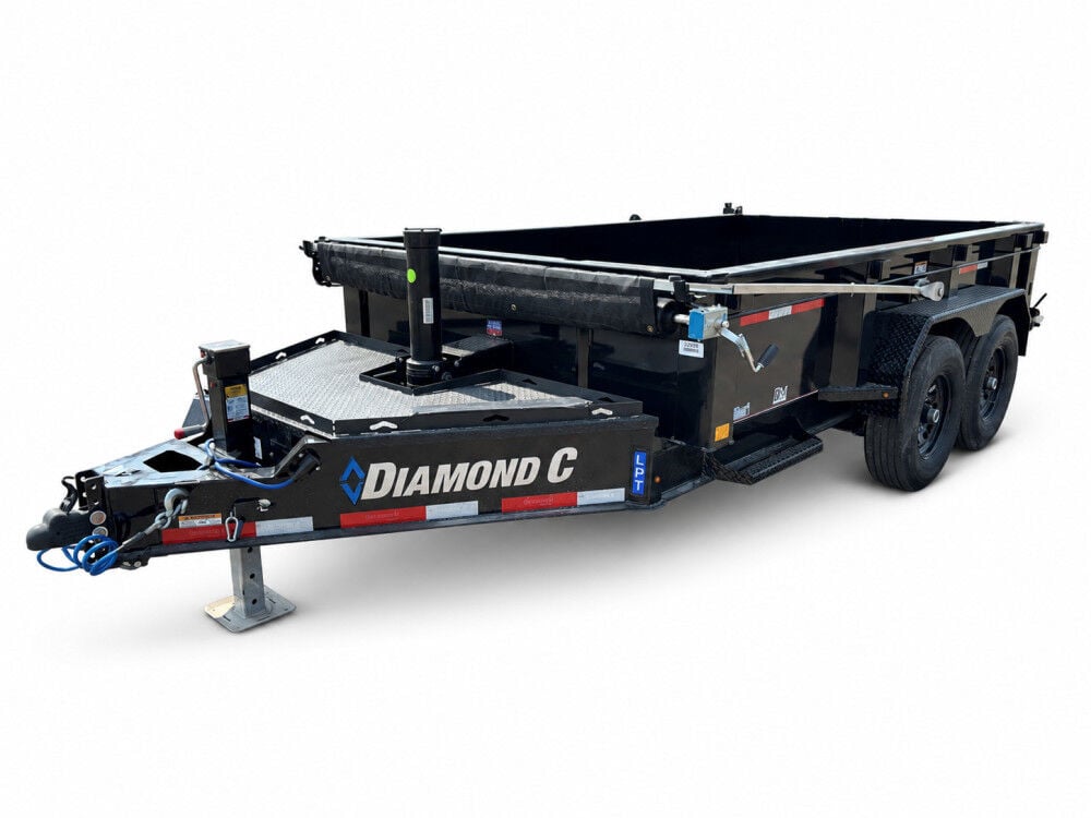 Diamond C LPT 12 Ft x 82 Inch x 24 Inch Tandem Axle Heavy Duty Low Profile Telescopic Dump Trailer, large image number 1
