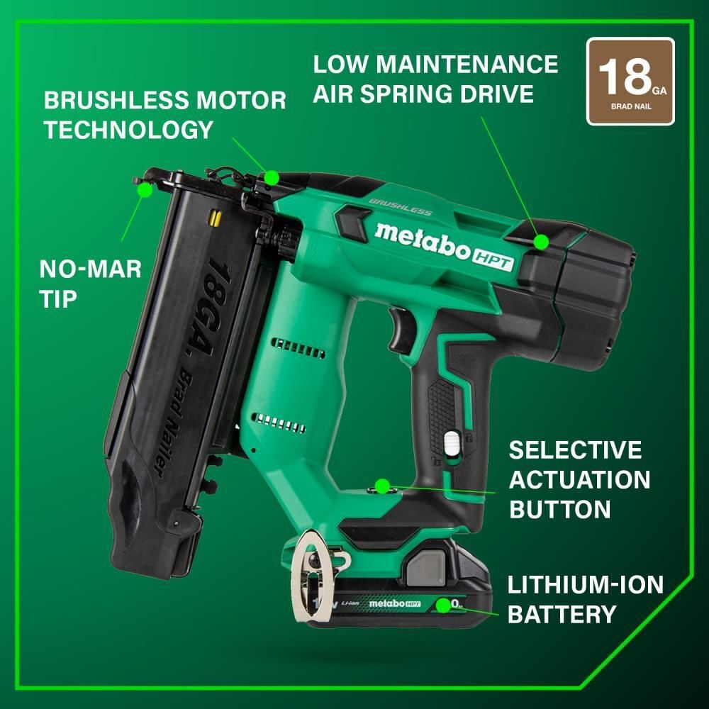 Metabo HPT 18V Brad Nailer Compact 18 Gauge Cordless Kit 2Ah, large image number 4