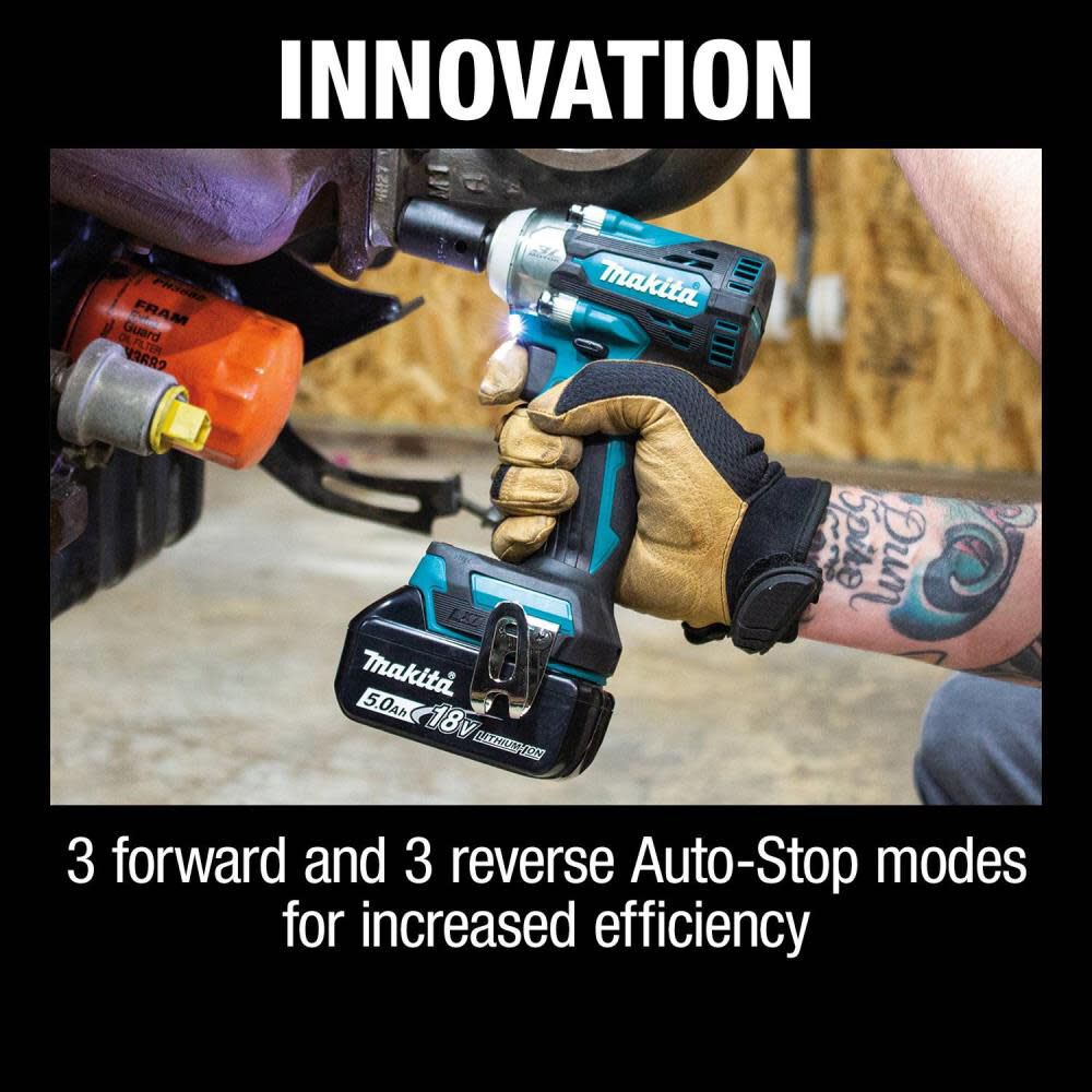 Makita 18V LXT 1 2in Sq Drive Impact Wrench Kit with Detent Anvil XWT15T Acme Tools