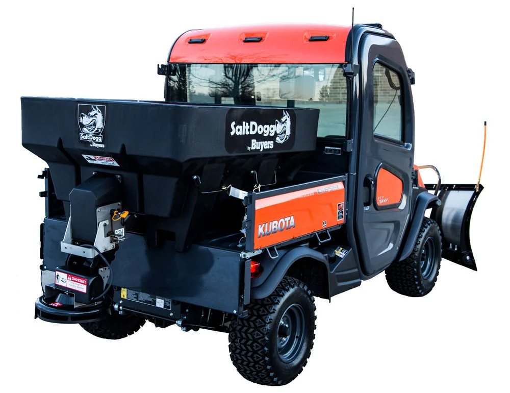 Buyers Products Company SaltDogg 0.75 Cubic Yard Electric Black Poly Hopper Spreader, large image number 1