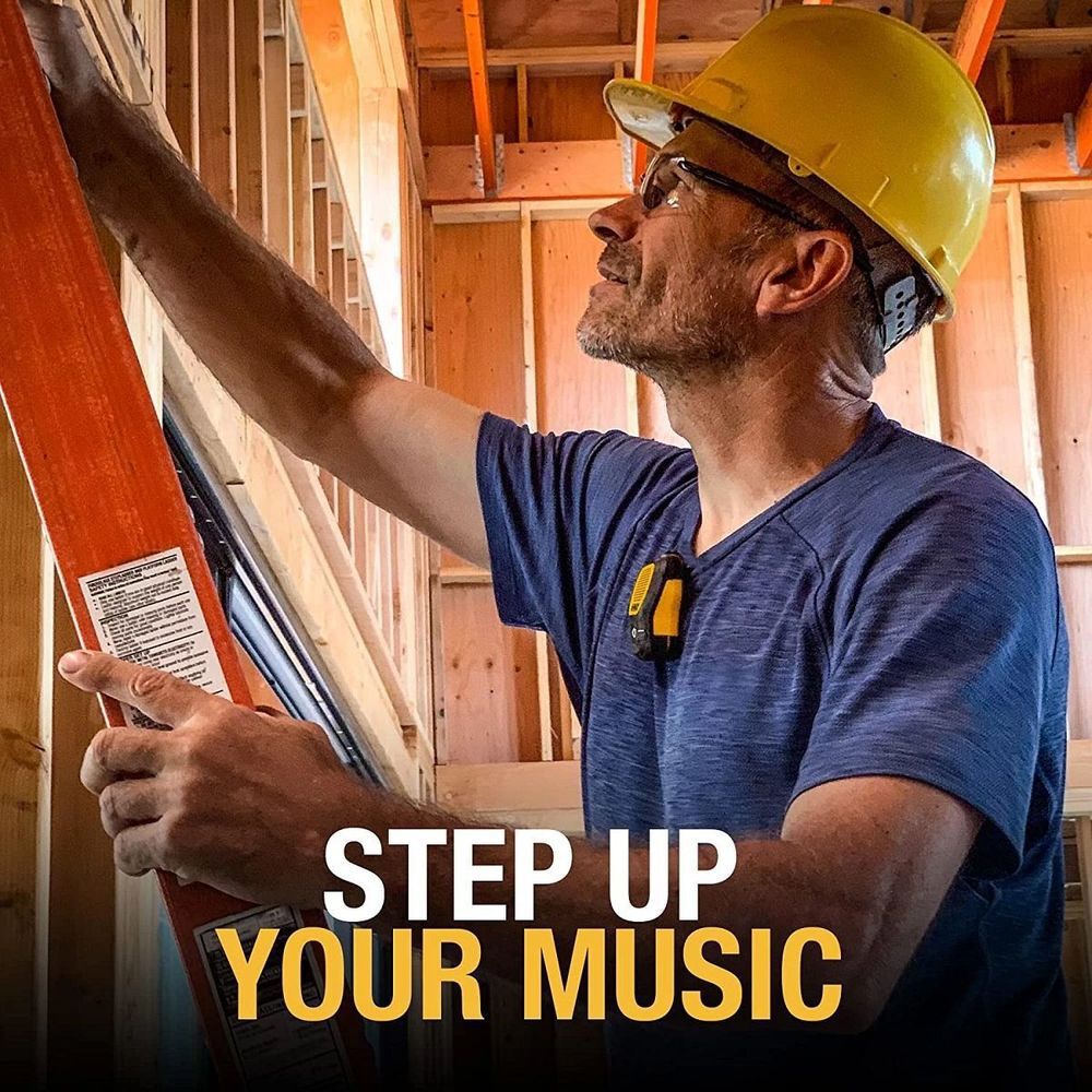 DEWALT Yellow/Black Jobsite Pro Lightweight Wearable Bluetooth Speaker, large image number 4