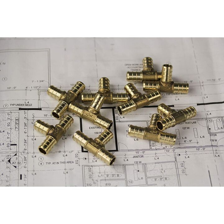 Sharkbite 3/4in x 3/4in x 3/4in PEX Brass Crimp Tee, large image number 2