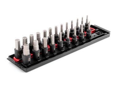 Tekton 3/8 Inch Hex Impact Bit Socket Set, 22 Piece (5/32-9/16 in, 4-14 mm)