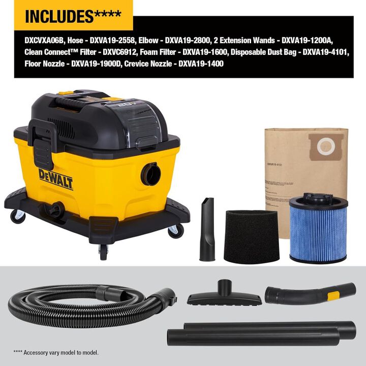 DEWALT 20V 6 Gallon 4 HP Cordless Wet/Dry Vacuum, large image number 1