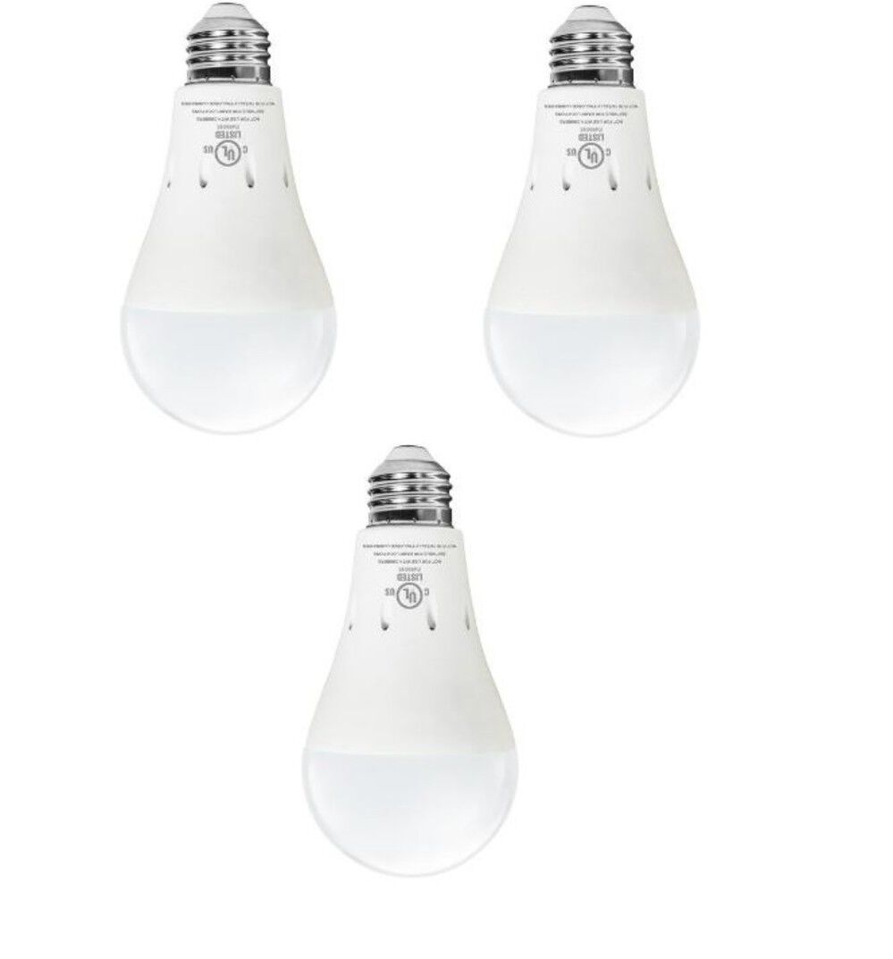 Bright Living 60W Equivalent A19 LED Light Bulb with Rechargeable Battery Backup, 3 Pack – CP-BL03-9WELN-3