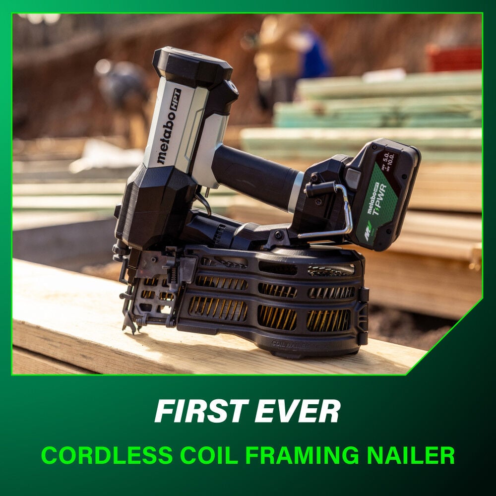Metabo HPT Cordless Pneumatic 18V 15 Degree Coil Wire Collated Framing Nailer Kit, large image number 5
